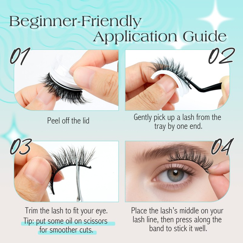 Bepholan Self Adhesive Eyelashes Natural Look Pre Glued No Glue