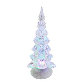 Kurt S. Adler Kurt Adler 10.25-Inch Battery-Operated LED Clear Tree Motion Table Piece, Multi