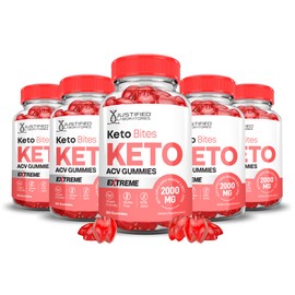 (5 Pack) Keto Bits Keto ACV Gummies Extreme 2000MG Keto Bites Keto Gummies Apple Cider Vinegar Formulated with Pomegranate Beet Juice Powder B12 Vegan Non GMO 300 Gummys