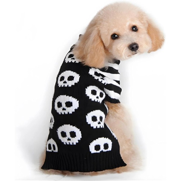 NACOCO Pet Sweaters Skeleton Sweater The Cat Dog Clothes Small,