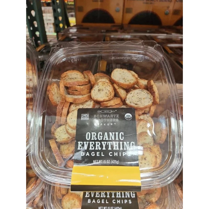 Barkery Organic Everything Bagel Chips 15 Oz, Schwartz Brothers Bakery