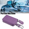 X AUTOHAUX Vehicle Remote Control Key Case Faux Leather Zip