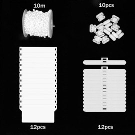 LaMure 37 Pcs Vertical Blind Accessories Set Includes 12 pcs 3'' Wide Top Hangers 12 Bottom Weights Slats 10M Bottom Chain and 12 Pcs Chain Connector