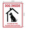 F5Xclusive Dog Inside Fire Safety Alert Sign Sticker, 4x5 Inches,