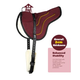 Tackmore Bareback Pad for Horses,Anti-Slip Bareback Saddle Pad with Thick Cushioning,Ergonomic Design for Comfortable Riding Burgundy
