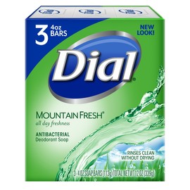Dial Antibacterial Bar Soap, Mountain Fresh, 4 Ounce, 3 Bars