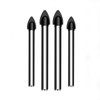 Glass Tile Drill Bits, 4-Piece Set, Silver and Black, Carbide