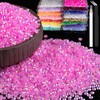 8000pcs 3mm Resin Rhinestones Bulk, Pink AB Flatback Round Jelly