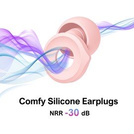 Ear Plugs for Sleeping Noise Cancelling, Reusable Ear Plugs for Noise Reduction, Soft Hearing Protection Earplugs with 6 Silicone Eartips (NRR 30dB) and 4 Memory Foam Ones (NRR 35dB), Light Pink