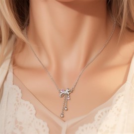 QIKAOLA S925 Silver Necklaces for Women Heart Pendant Necklaces Jewelry Gift
