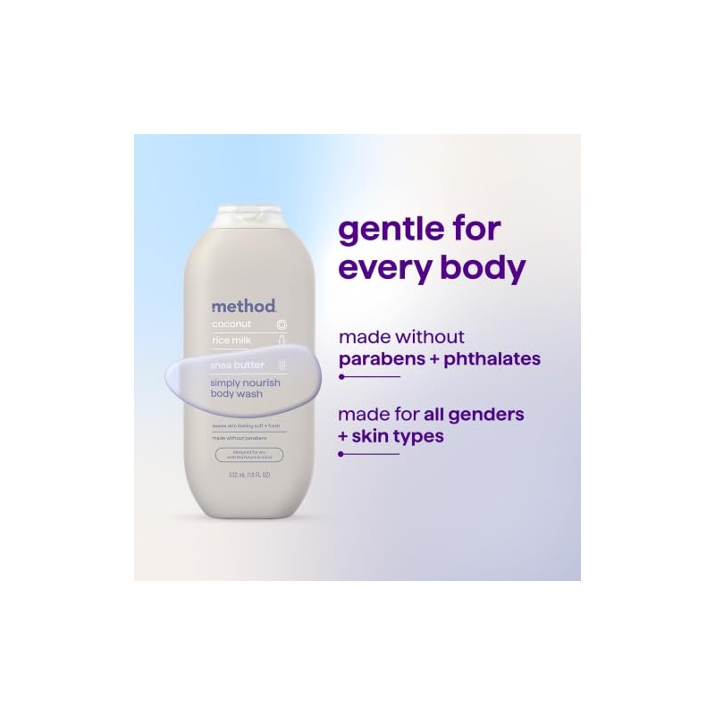 Method Body Wash, Simply Nourish, 18 oz, 1 pack, Packaging