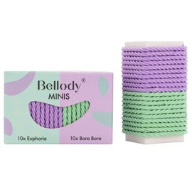 Bellody® Minis - Small Mini Hair Bobbles for Stylish Braiding Hairstyles and Small Braids (Pack of 20 - Turquoise/Purple) - Women's Hair Bobbles in Various Colours