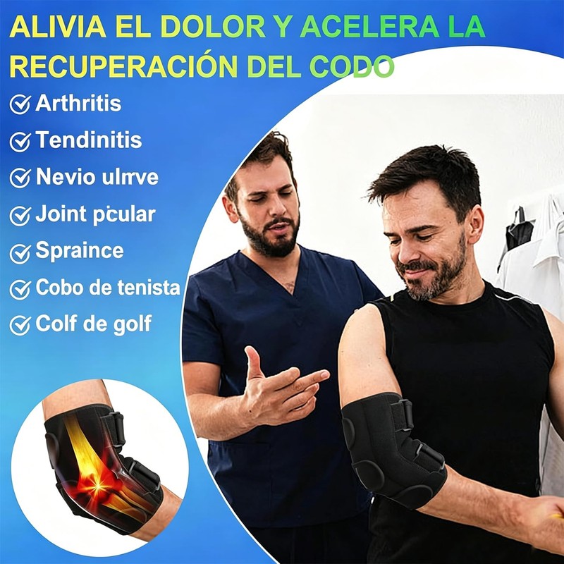 Codera para Epicondilitis y Codo de Tenista, Soporte Ajustable con