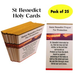 Westmon Works St Benedict Prayer Cards Bulk Pack Patron Saint Deluxe Card Bundle Made in the USA, Set of 25