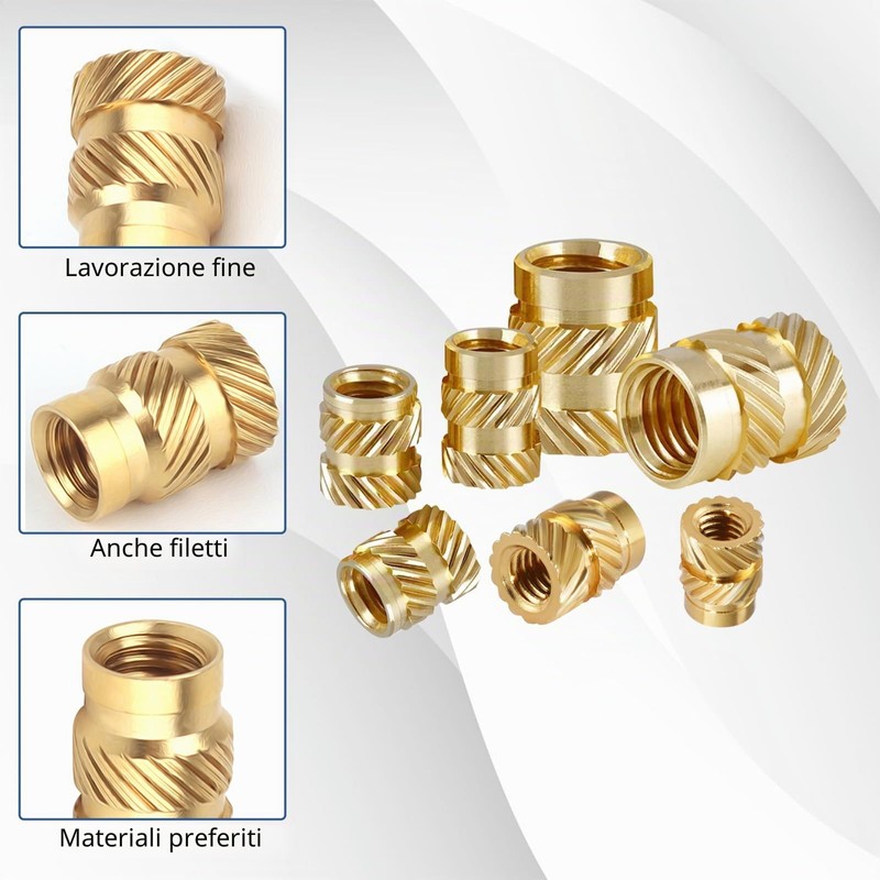 Inserti Filettati Stampa 3D Boccole Filettate per Metallo M3 Inserto