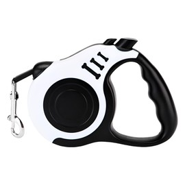 CROCHEN 5M Retractable Dog Leash – Comfortable Handle Wear Resistant Polyester 5M Length Freely Telescopic Dog Leash Traction Rope Convenient Storage for Small Medium Large Dogs (White)