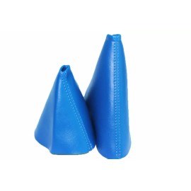 Kar Designers Blue Real Leather Manual & E-Brake Boot SET For 06-13 Mazda Miata MX-5