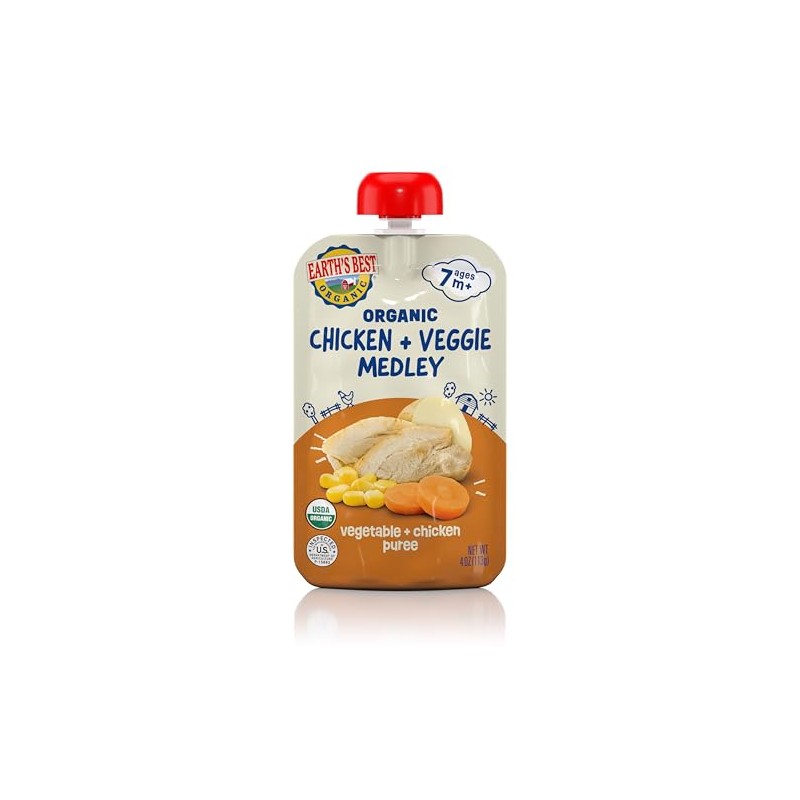 Earth's Best Organic Chicken Vegetable Medley Pouch, 4 oz (Pack