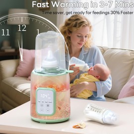 Bottle Warmer, 8-in-1 Fast Baby Bottle Warmer for Breastmilk and Formula,Milk Warmer with Accurate Temperature Control and Automatic Shut-Off,Multifunctional Bottle Warmers for All Bottles(Green)