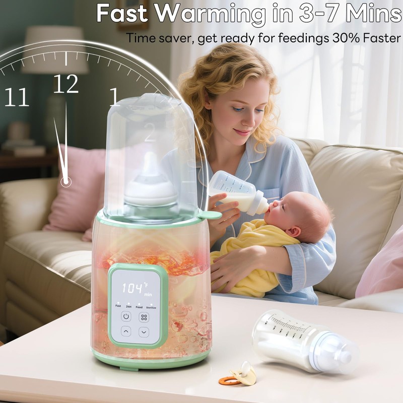 Bottle Warmer, 8-in-1 Fast Baby Bottle Warmer for Breastmilk and