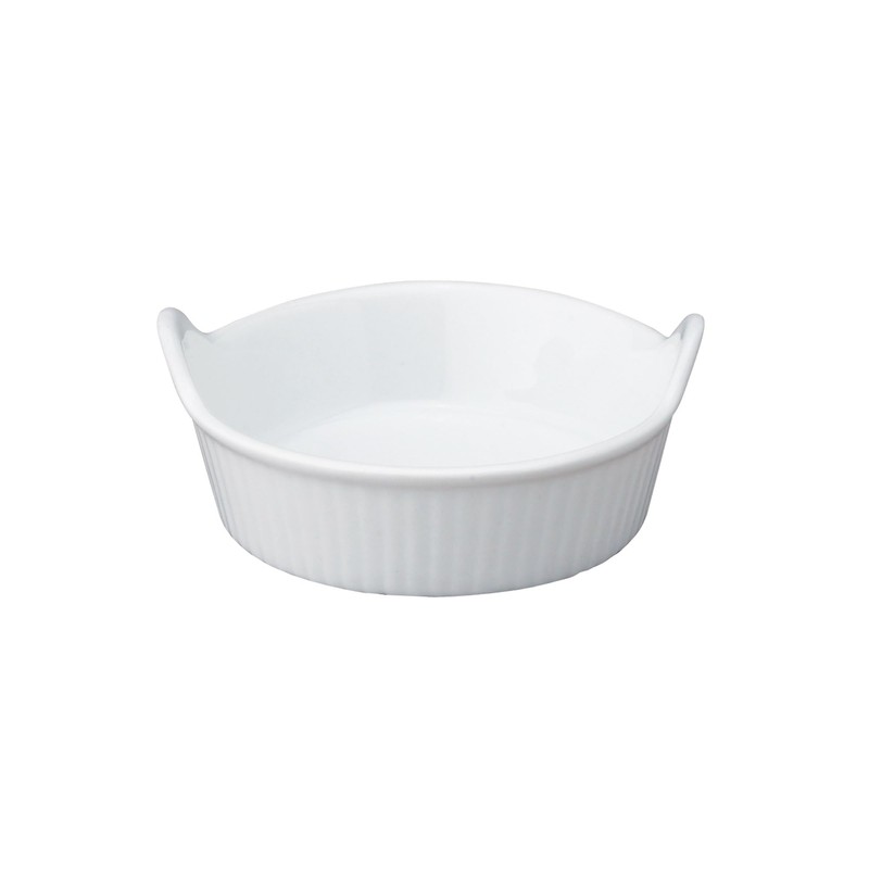 HIC Kitchen Mini Eared Ramekin Set, Fine White Porcelain, 1-Ounce,