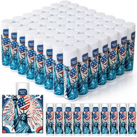 Patriotic Flag Statue of Liberty Lip Balm 60 Pack, 4th of July Party Favors, Moisturizing Lip Balm Bulk for New York Party Favors, Patriotic Freedom Day Gifts for Women Men