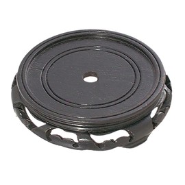 B&P Lamp® 3 Inch Top Inset Diameter Oriental Wooden Base, Waxed Black Finish
