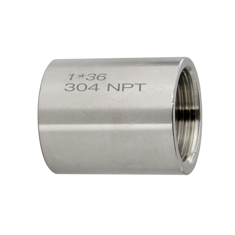 Quickun 304 Stainless Steel Pipe Coupling Fitting, 1" x 1"
