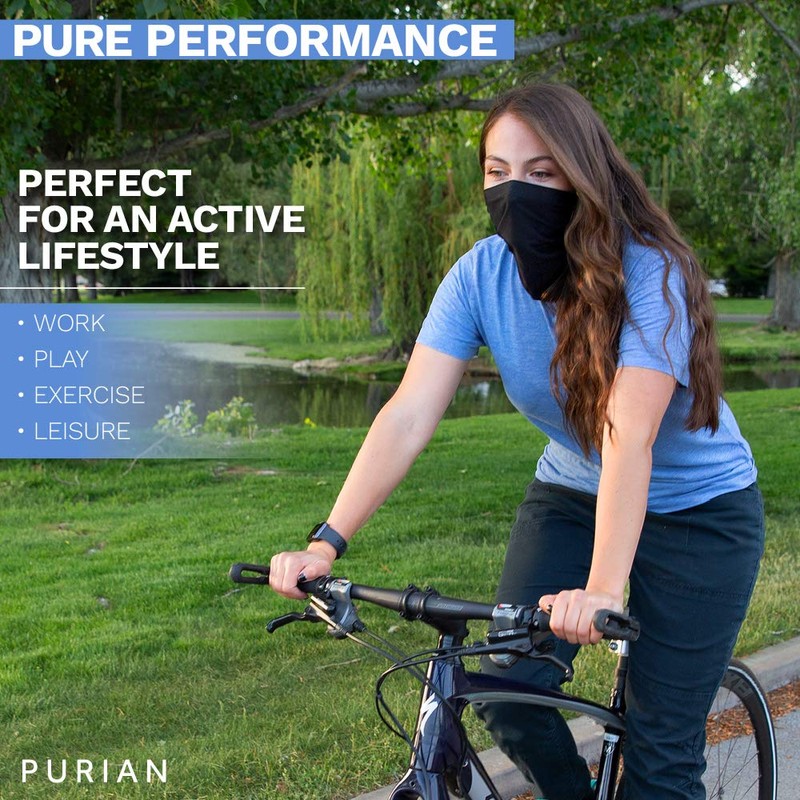 PURIAN Neck Gaiter Face Mask, Light Weight Face Cover Protects
