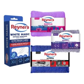 Kit 4 Fibras Esponjas Multiusos Cocina Cristaleria Reynera