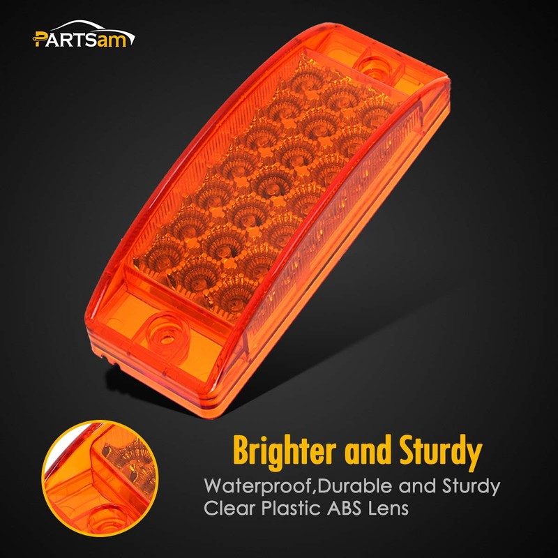 Partsam 10x 6 Rectangle Amber Led Side Marker and Clearance