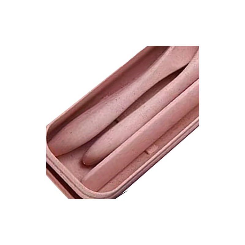 Juego de Utensilios de Viaje, Cubiertos de Paja de Trigo,
