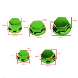 MAD HORNETS 30pcs Motorcycle Green Plastic Hexagon Socket Screw Covers Bolt Nut Cap Cover