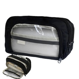 Estuche para Lápices de Gran Capacidad, Bolsa de Lapiceras Organizadores con Muchos Compartimentos, Estuches Escolares Juvenil Negro