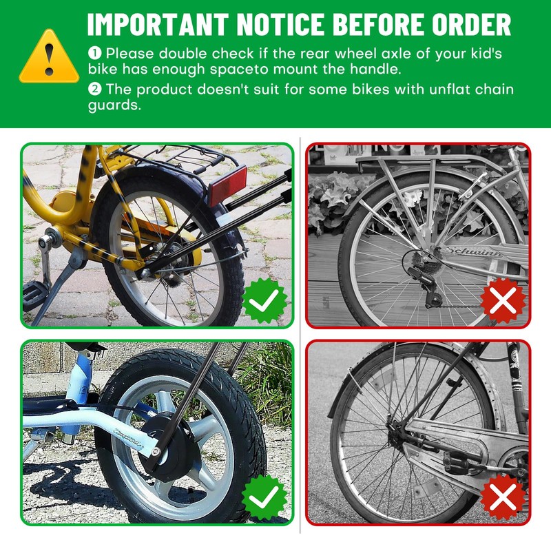 Rolitwils Upgrade Bike Training Handle - Extended 27"-33" Multi-Position Adjustable