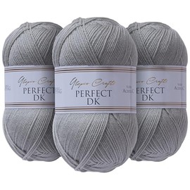 Utopia Crafts DK Double Knitting Yarn 3 x 100 g (Grey)
