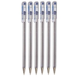 Pentel Blue Superb Ballpoint Pen Ball Point Pens 0.7mm Nib Tip 0.25mm Line Width Fine Line Refillable Ink BK77 (Pack Of 6)