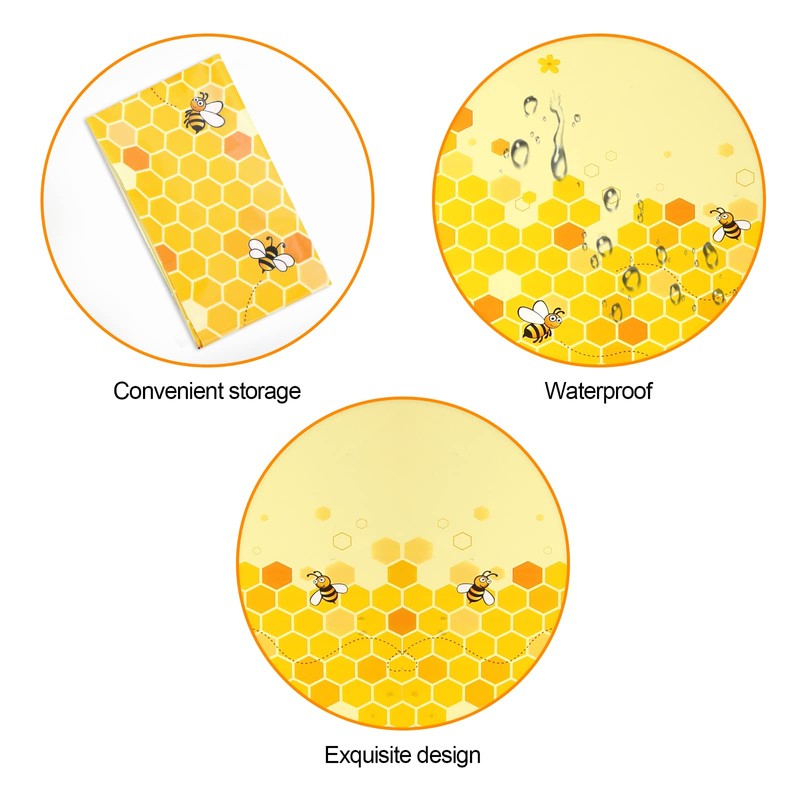PHOGARY 3 Pack Bee Tablecloth Bumblebee Plastic Tablecloths, Disposable Tablecloth,