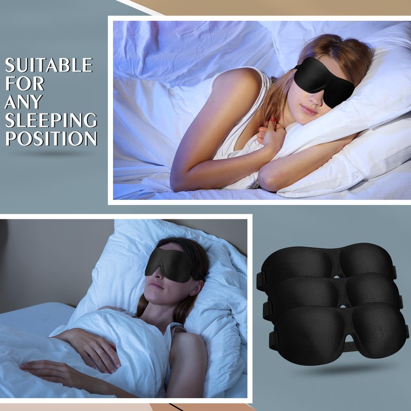 Bonuci 12 Pack Sleep Mask Blackout 3D Eye Mask for