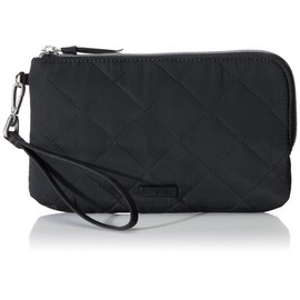 Vera Bradley Women's Performance Twill Wristlet With RFID Protection, Black, One Size