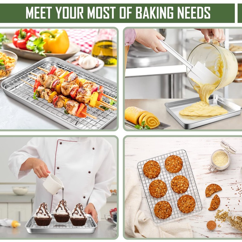 9 Inch Baking Sheet Pan with Cooling Rack Set, Joyfair