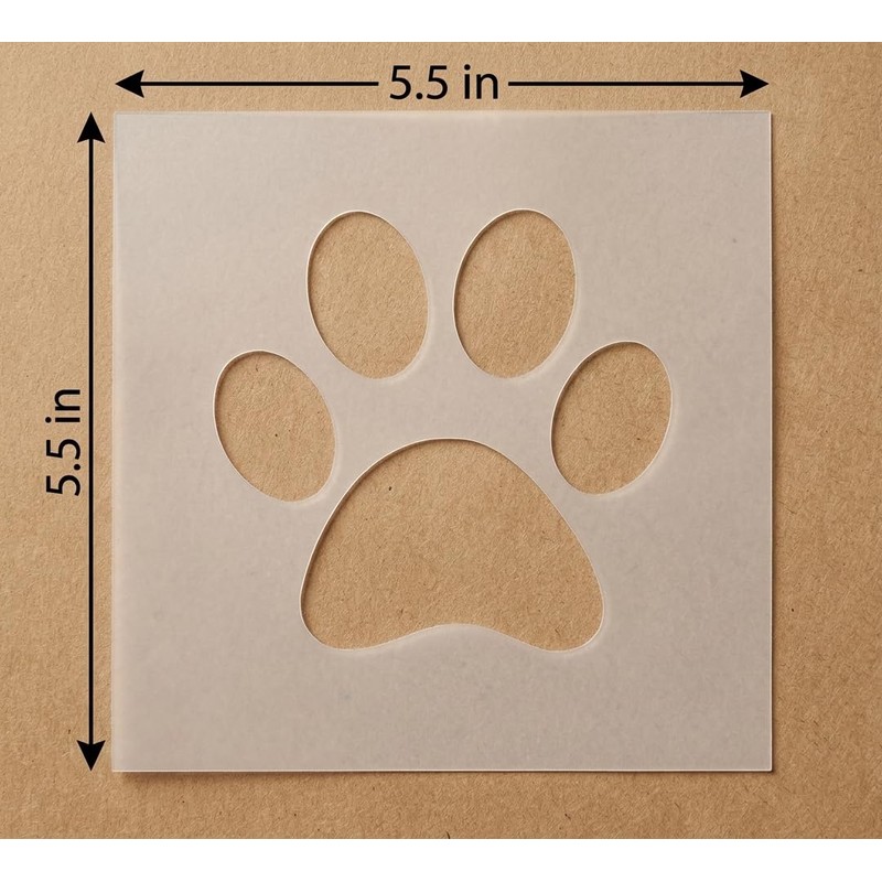 Paw Print Stencil - Dog Paw Stencil - Diffrent artwork