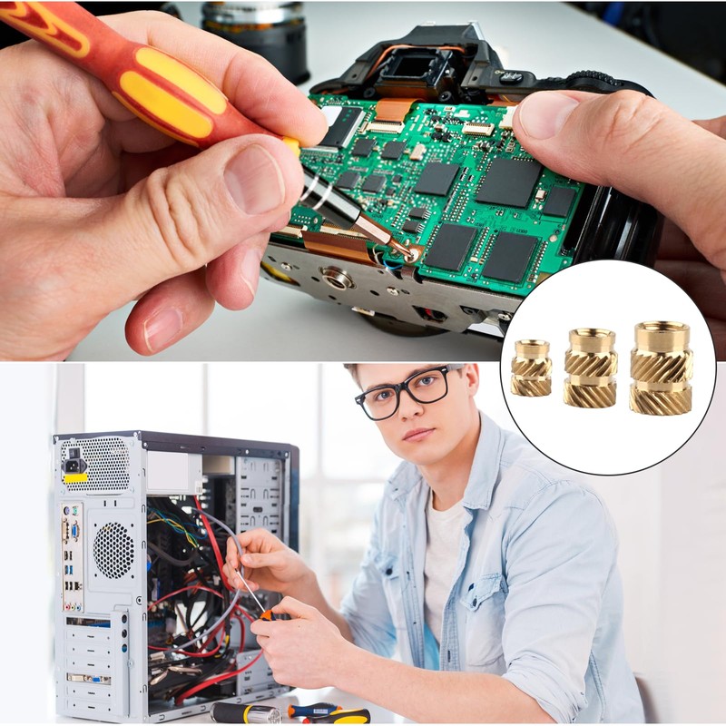 Pack of 50 Threaded Inserts, M3 M4 M5 Melting Thread