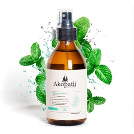 Hidrolato de Menta Blanca Orgánico | Tónico Facial y Enjuague Bucal Natural | Control de Grasa, Acné y Skincare | 100% Natural, Vegano | Agua Destilada con Aceite Esencial de Menta | AKOPATLI (75ml)