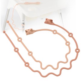 SMAutoLife Toddler Utensils，Silicone Stretch Lids for fork and spoon,Holder Strap Food Grade Silicone Keep Fork and Spoon Off The Floor Great for Baby and Kids Dishwasher Safe （Apricot and Orange)