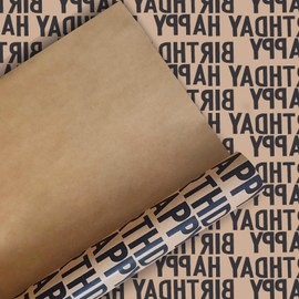 Gift Wrapping Paper Roll - Birthday Kraft Wrapping Paper Vintage Style Paper Perfect for Men Women Brown Kraft Paper with Black Pattern Gift Wrap for Birthday Party- 17 inch X 120 inch(10 feet)