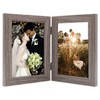 Golden State Art 5x7 Double Picture Frame Vertical Hinged Photo