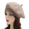 ZLYC French Beret Hat Reversible Solid Color Cashmere Warm Hat