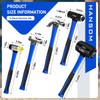 HANSOM 5-Pack Hammer Set,Rubber Mallet 32oz, Double-Faced Mallet 22oz,16oz Claw