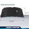 PIT66 Hood Insulation Pad Heat Shield w/ Clips Compatible with